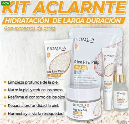 Kit X5 Rutina Antiedad y Aclarante de Arroz Bioaqua